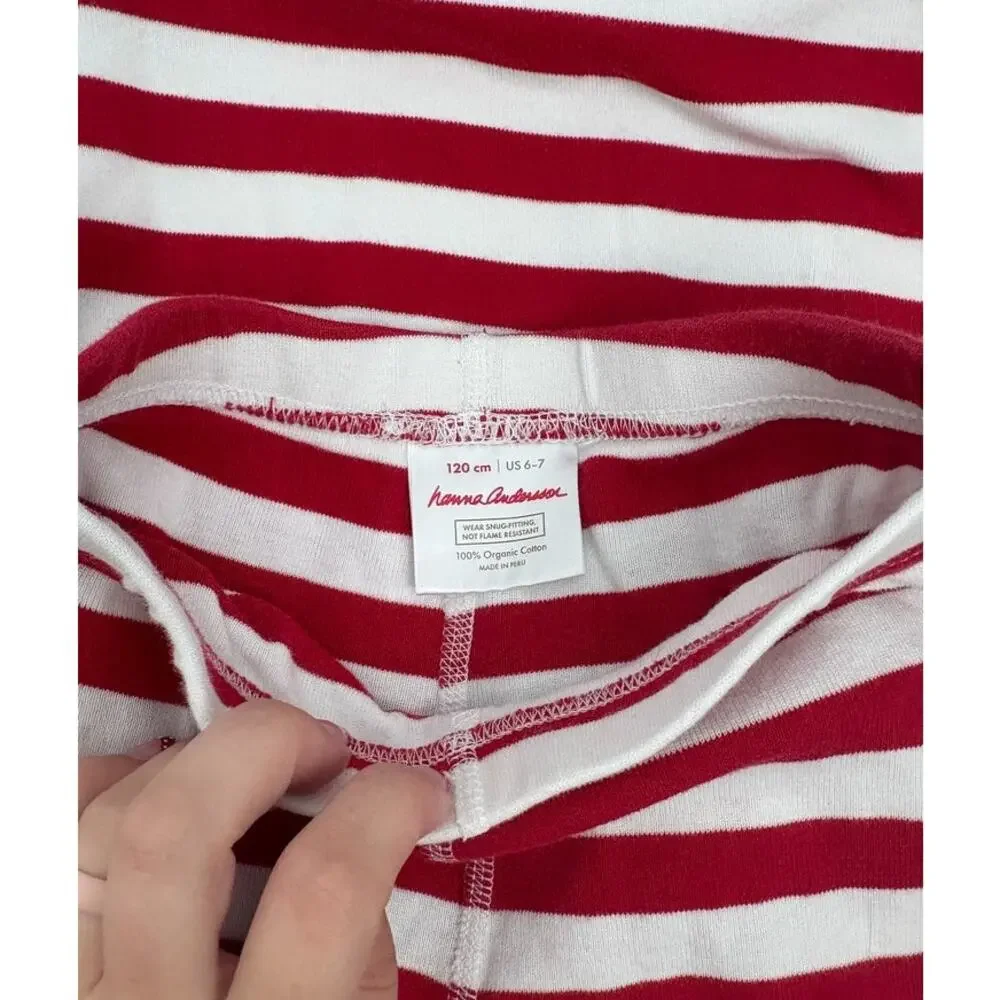 Hanna Andersson Christmas Striped PJs Kids Size 6-7